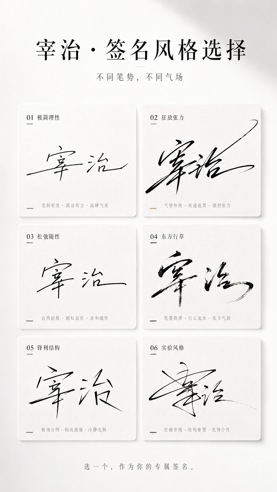 Signature style selection poster